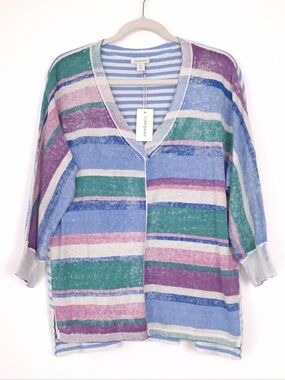 Sundance Johanna Striped Sweater cotton striped coastal beach lightweight preppy